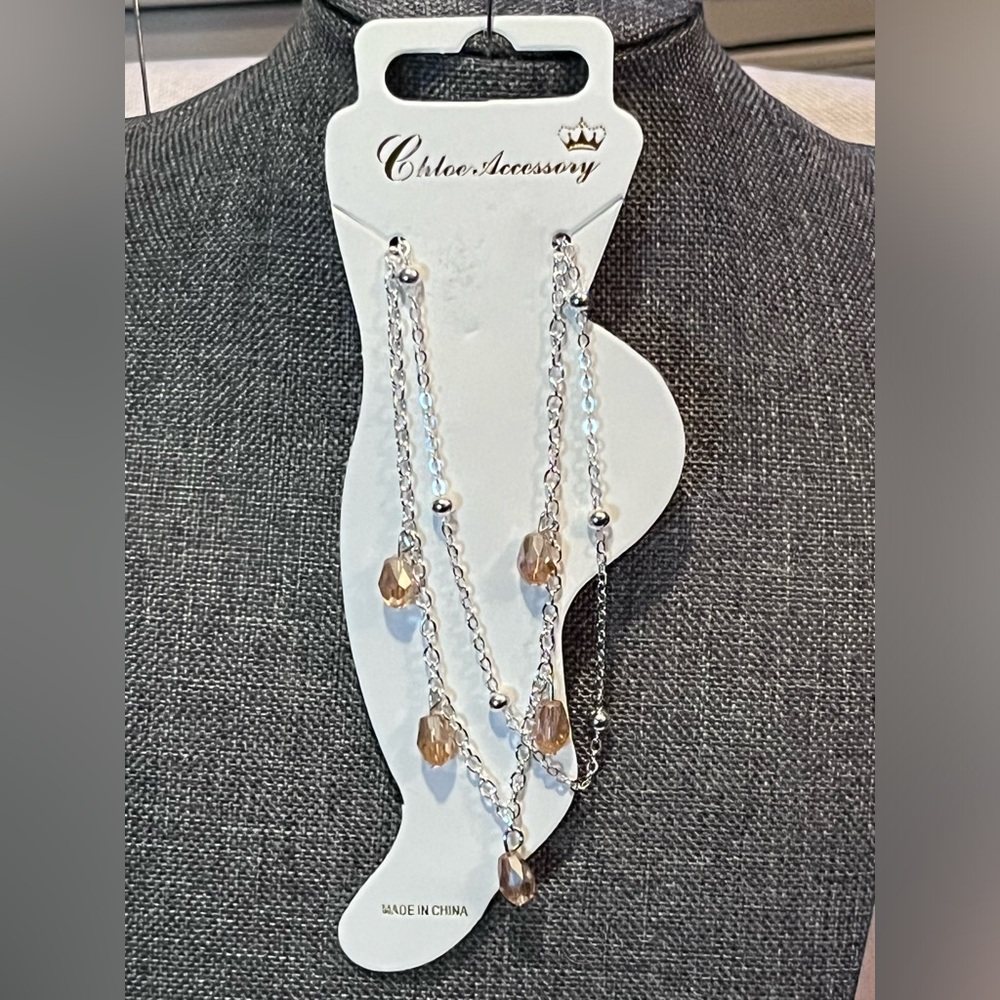 Chloe Fashion Crystal Ankle Bracelet.